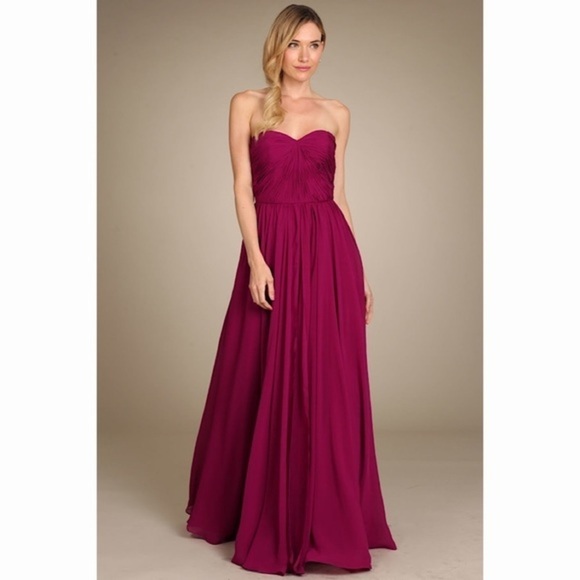 1411 Plum Pleated Dress - Picture 1 of 6
